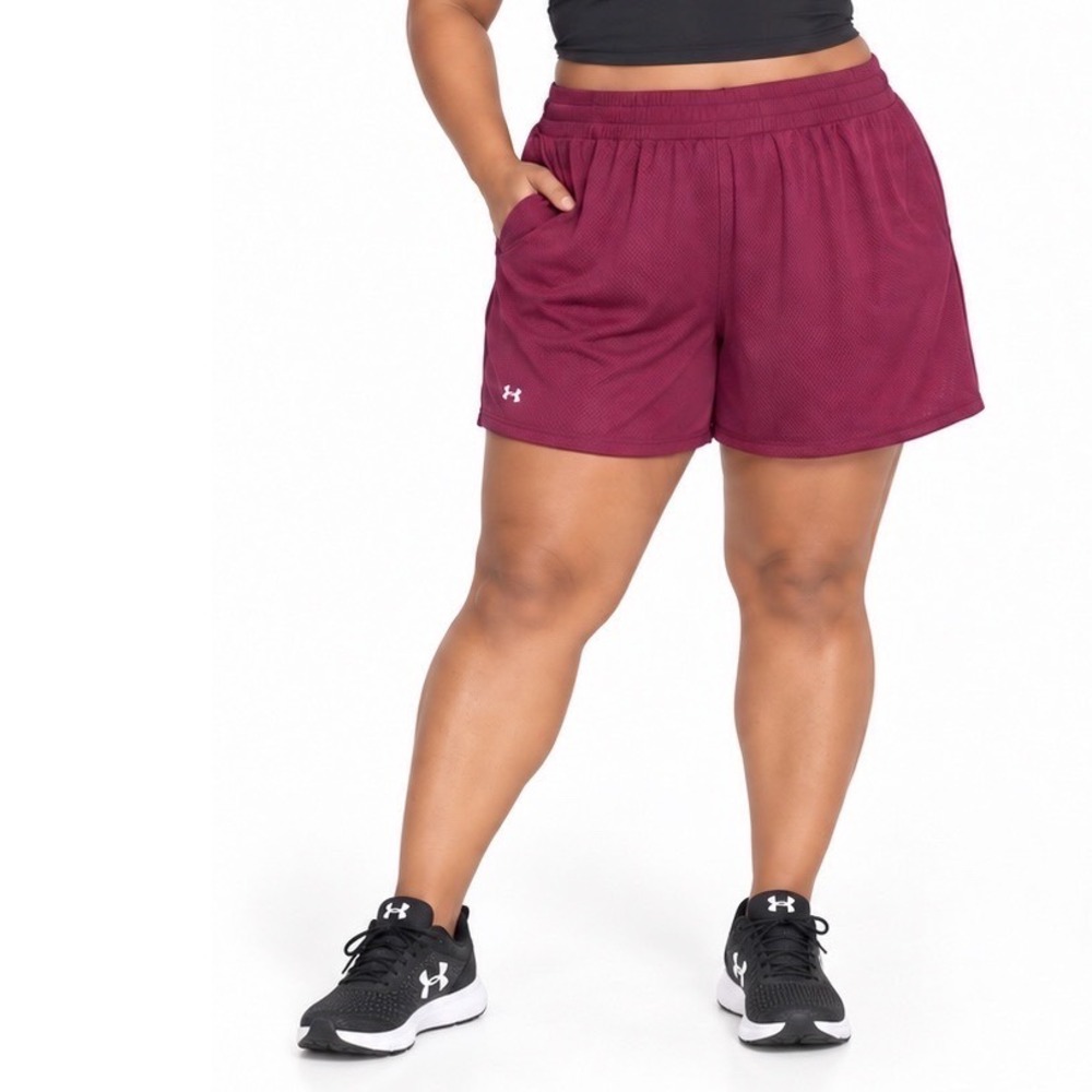 Under Armour Tech Play Up Mesh Shorts Womens 3X AVY Purple 6000011 NEW 110-55